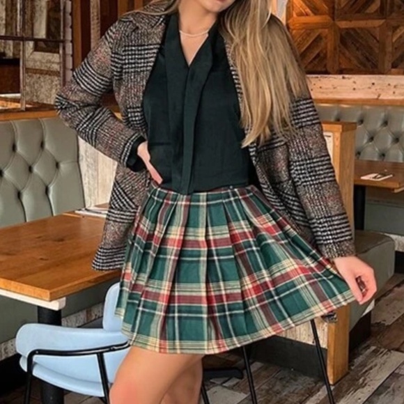 Classic Plaid Print Button Pockets Coat Jacket - Picture 11 of 12